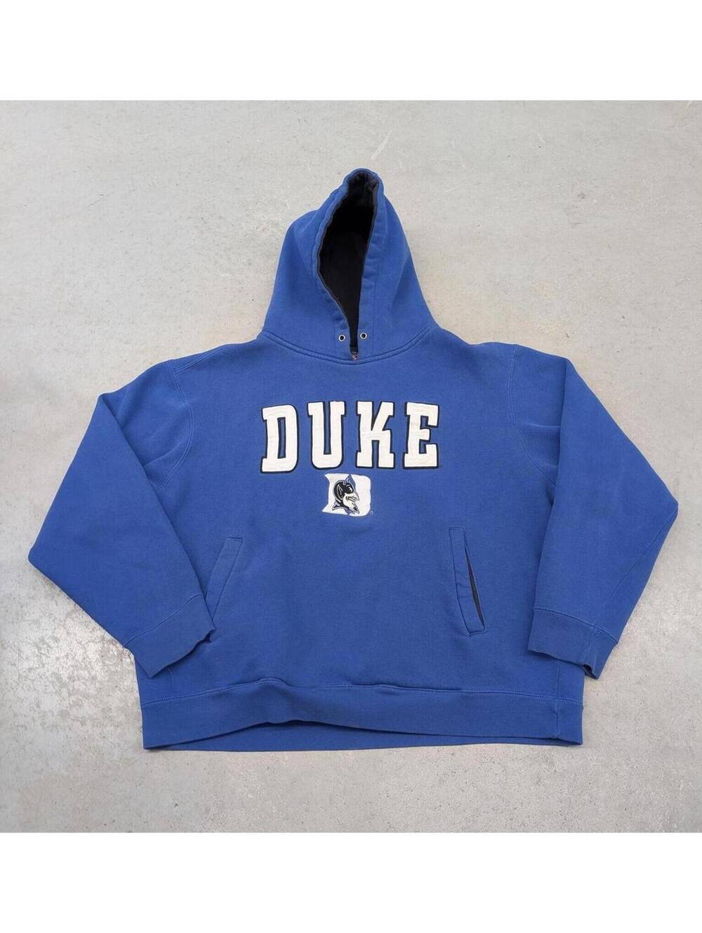 Y2K Duke University Duke Devils NCAA Blue Boxy Hoodie